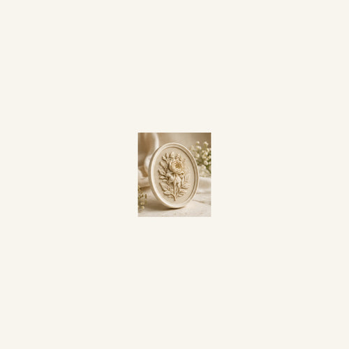 Botanical Intaglio wedding flower keepsake in bright ivory bridal styling
