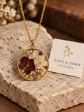 AI-assisted design preview; botanical resin pendant