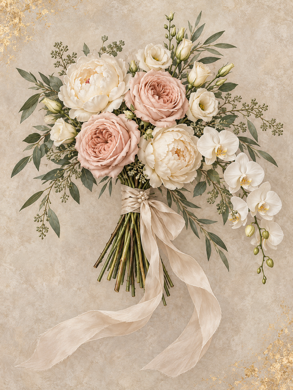 Blush Vow unframed digital design preview with blush roses, peonies and ivory orchids