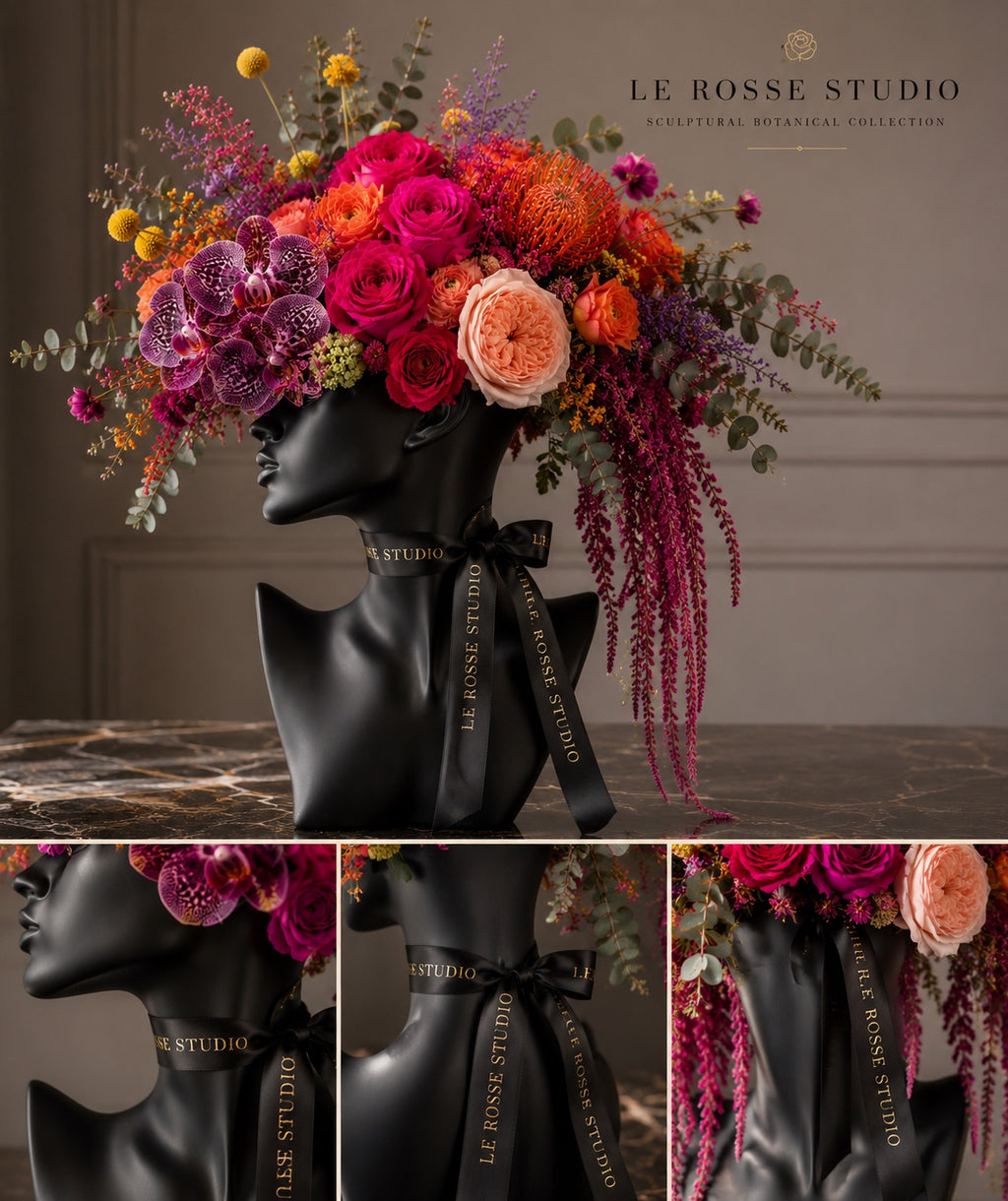 Noir Sculptural Muse dried botanical arrangement