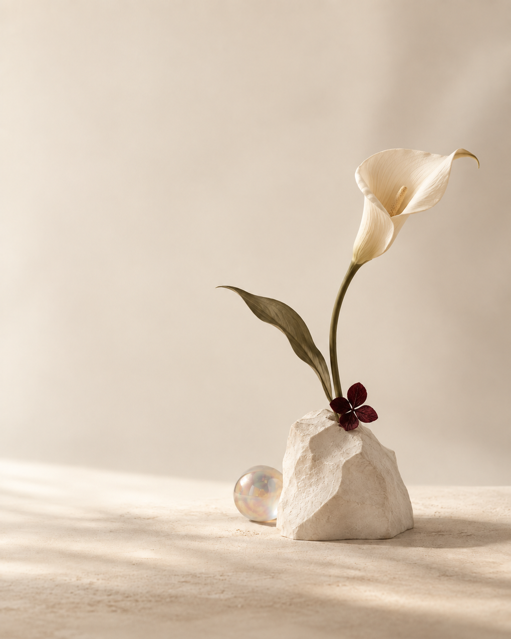 The Chosen Bloom sculptural wedding flower preservation concept with an ivory calla lily.