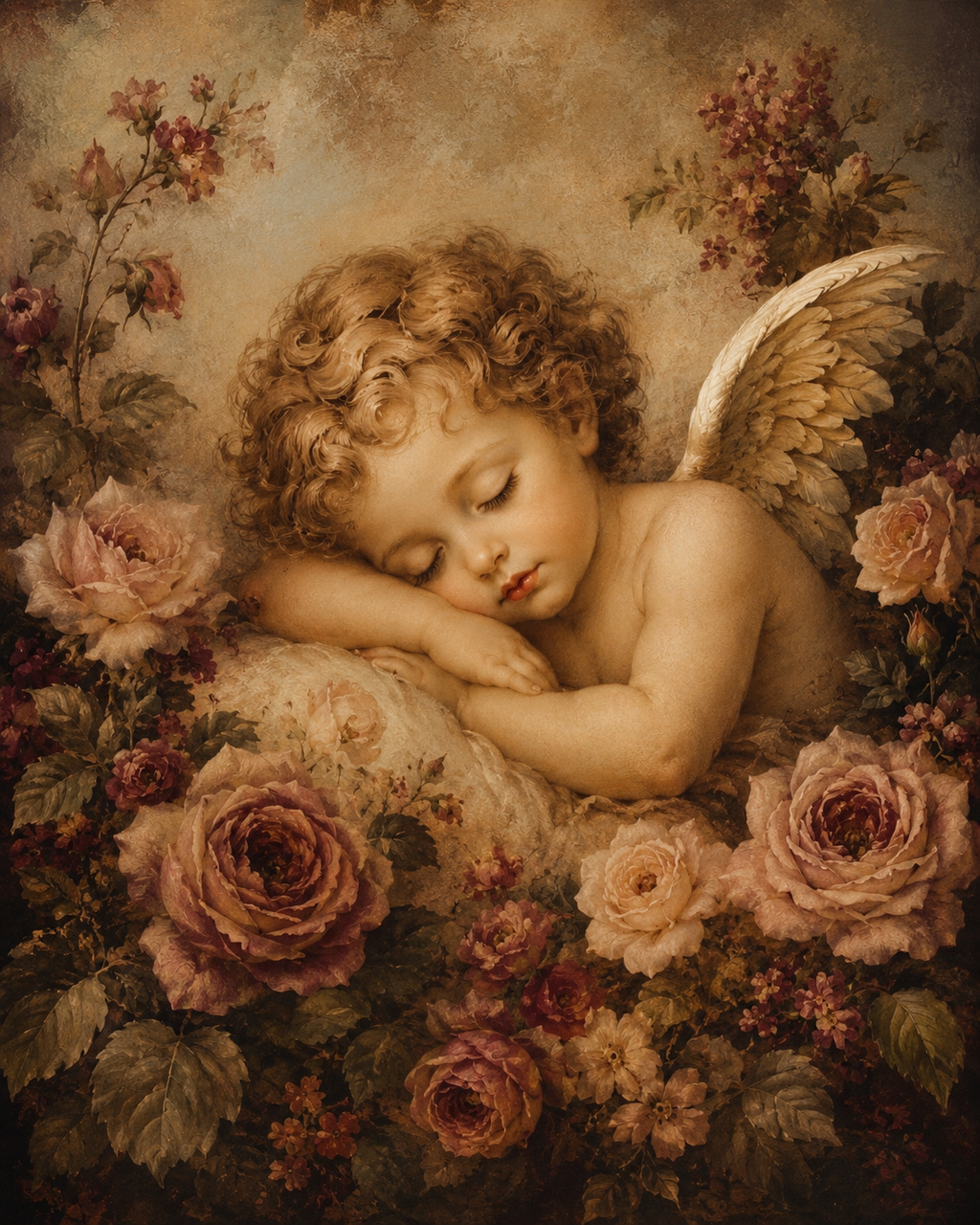Cherub artwork used in the Le Rosse Studio Guardian's Grace collection