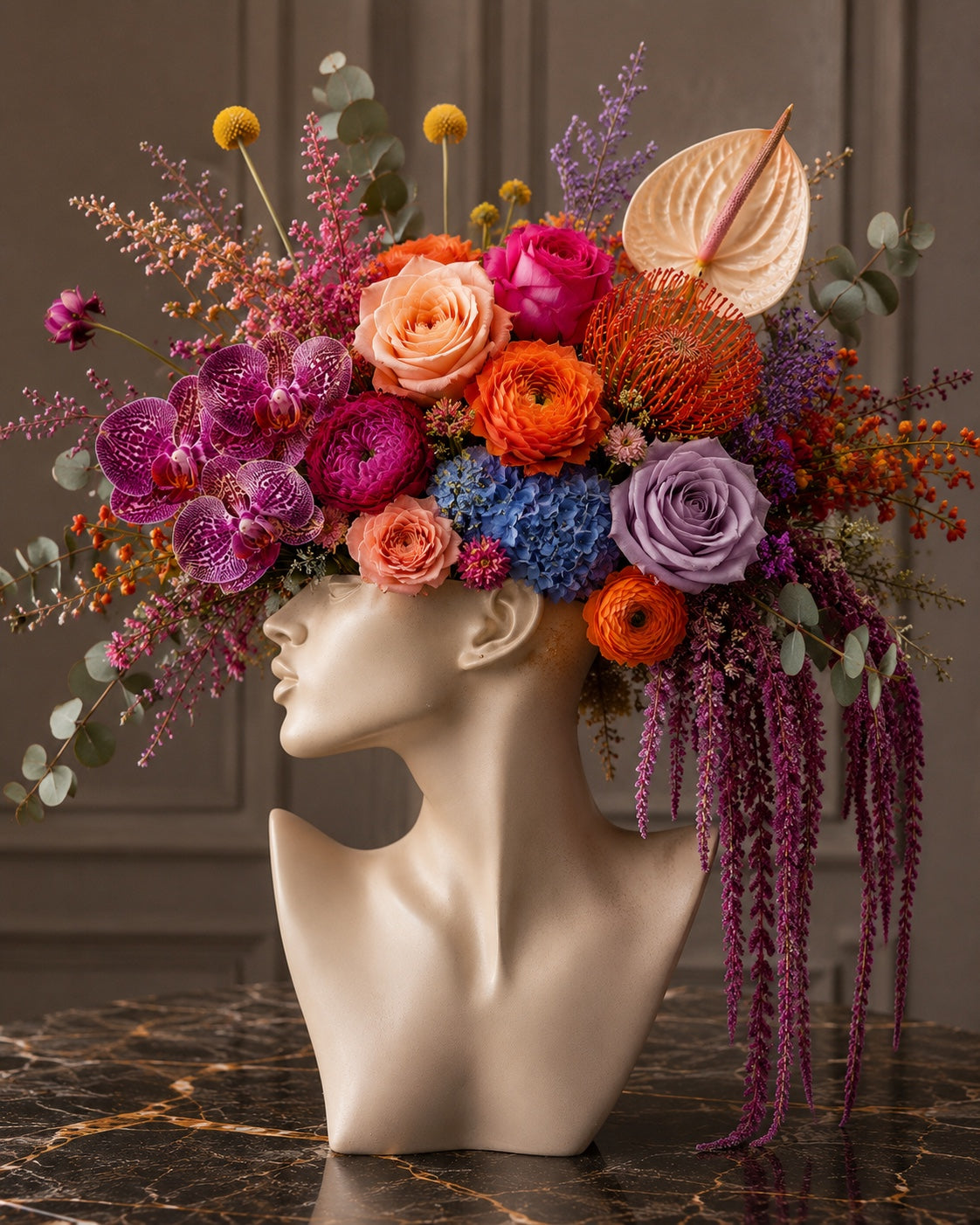 Ivory Sculptural Muse dried botanical arrangement