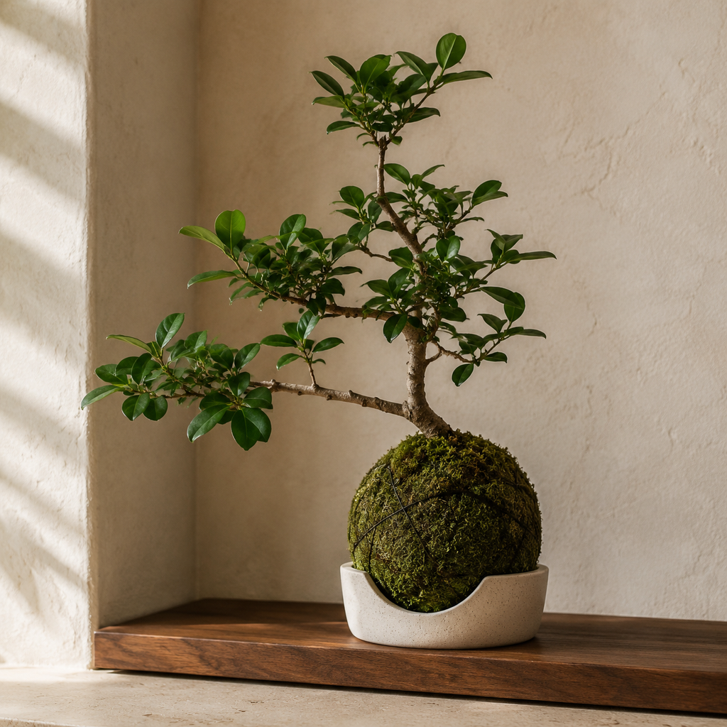 Sculptural bonsai-style Kokedama by Le Rosse Studio