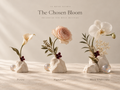 Le Rosse Studio The Chosen Bloom wedding flower preservation collection showing Petite, Signature, and Elaborate sculptural preserved-flower options.