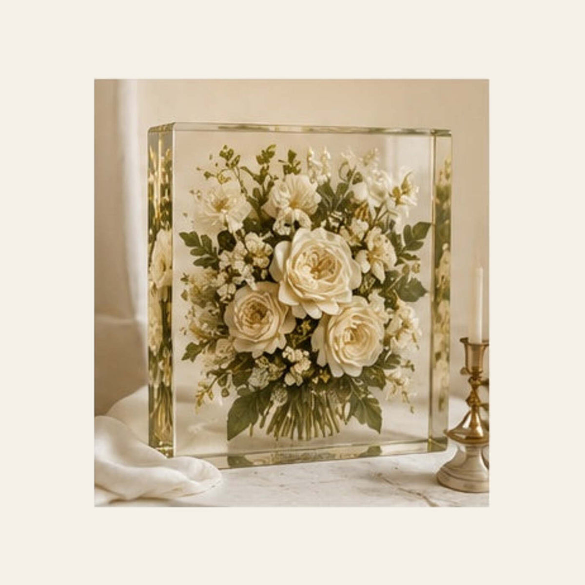 Sculptural Heirloom resin wedding flower preservation filling the product image