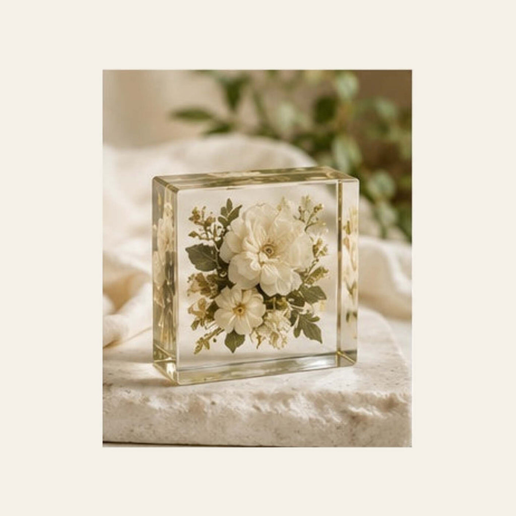 Petite Study resin flower heirloom in the 4 by 4 inch size