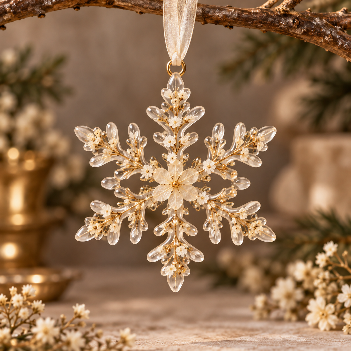 Winter Wishes snowflake AI-assisted design preview; final details follow studio molds